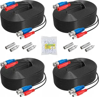 ANNKE 4x 30m BNC DC Verlengkabel CCTV DVR Zwart