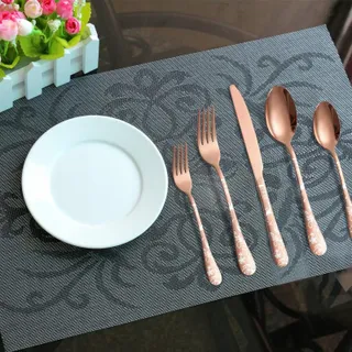 JXKGENIX Bestekset 20-delig Roestvrij Staal Rosé Goud