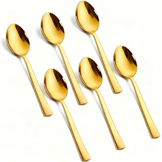 Gouden Theelepels Set 6 Roestvrij Staal 14cm Koffie Dessert