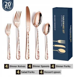 AORESAC Bestekset 4 Personen 20-delig Roestvrij Staal Gepolijst — miniatuur 5