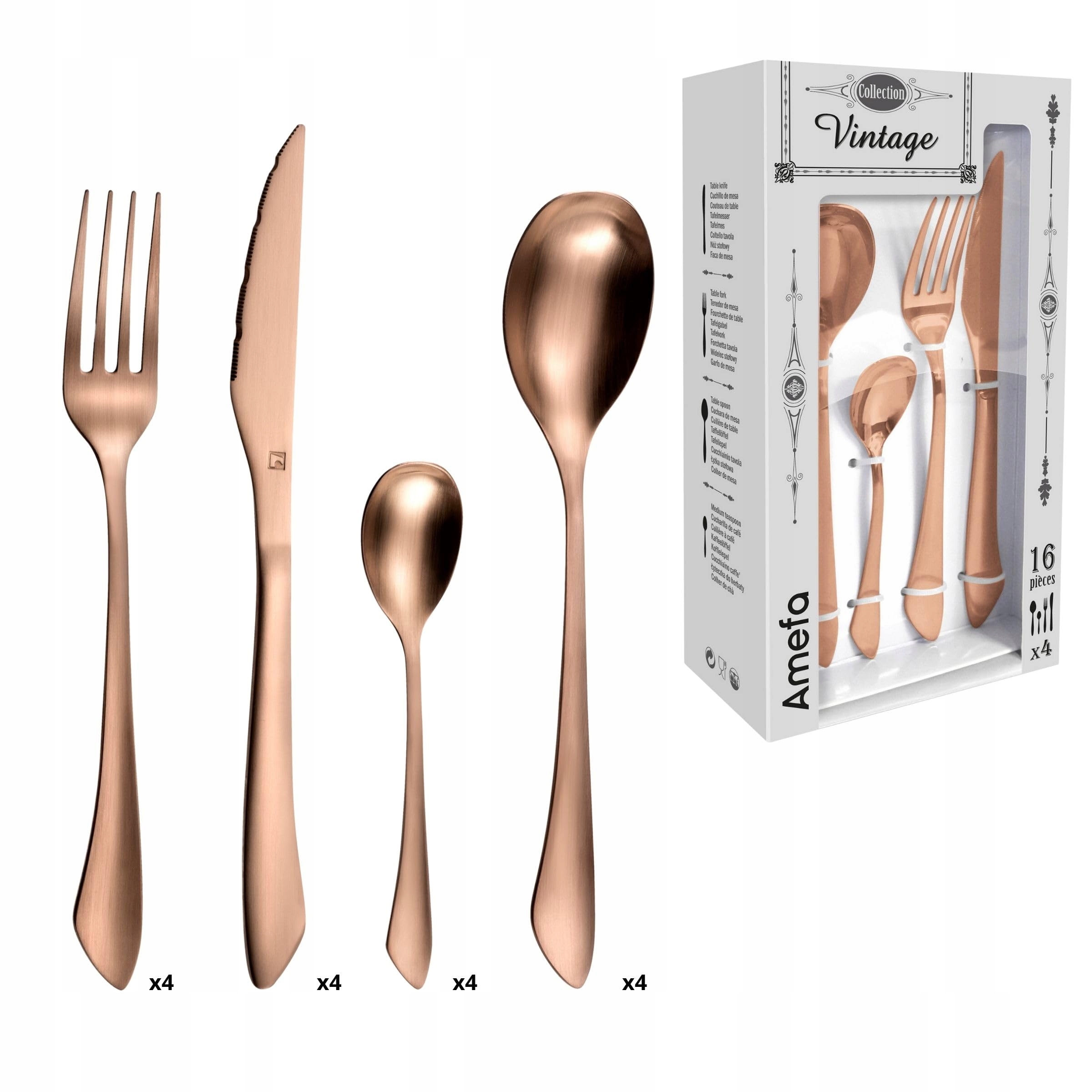 AMEFA INSTINCT Bestekset 16-delig Koper Vintage Stijl 4 Personen