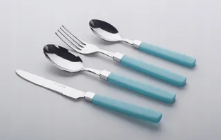 EXZACT Bestekset 16-delig Roestvrij Staal Turkoois Handgrepen — miniatuur 5