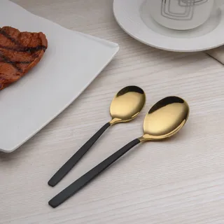 BERGLANDER Bestekset 30-delig Zwart Goud Handvat 6 Personen
