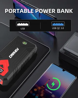 CARHEV Starthulp Powerbank 4000A Auto 8L Benzine Diesel USB LED — miniatuur 5