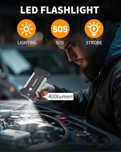 BOCIOFO Starthulp Powerbank 6000A 12V 10L Benzine Diesel USB 3.0 β foto 3