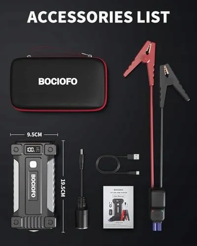 BOCIOFO Starthulp Powerbank 6000A 12V 10L Benzine Diesel USB 3.0 β foto 8