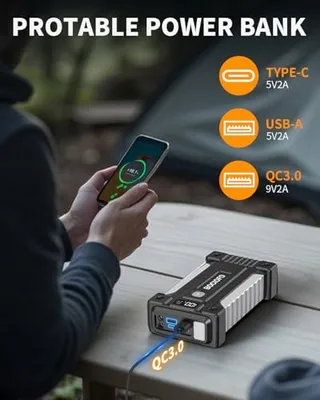 BOCIOFO Starthulp Powerbank 6000A 12V 10L Benzine Diesel USB 3.0 — miniatuur 4