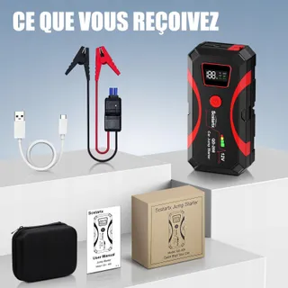 SCSTARTX 208 Starthulp Powerbank 2000A 12V LCD Zaklamp — miniatuur 7