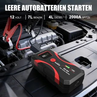 SCSTARTX 208 Starthulp Powerbank 2000A 12V LCD Zaklamp — miniatuur 2
