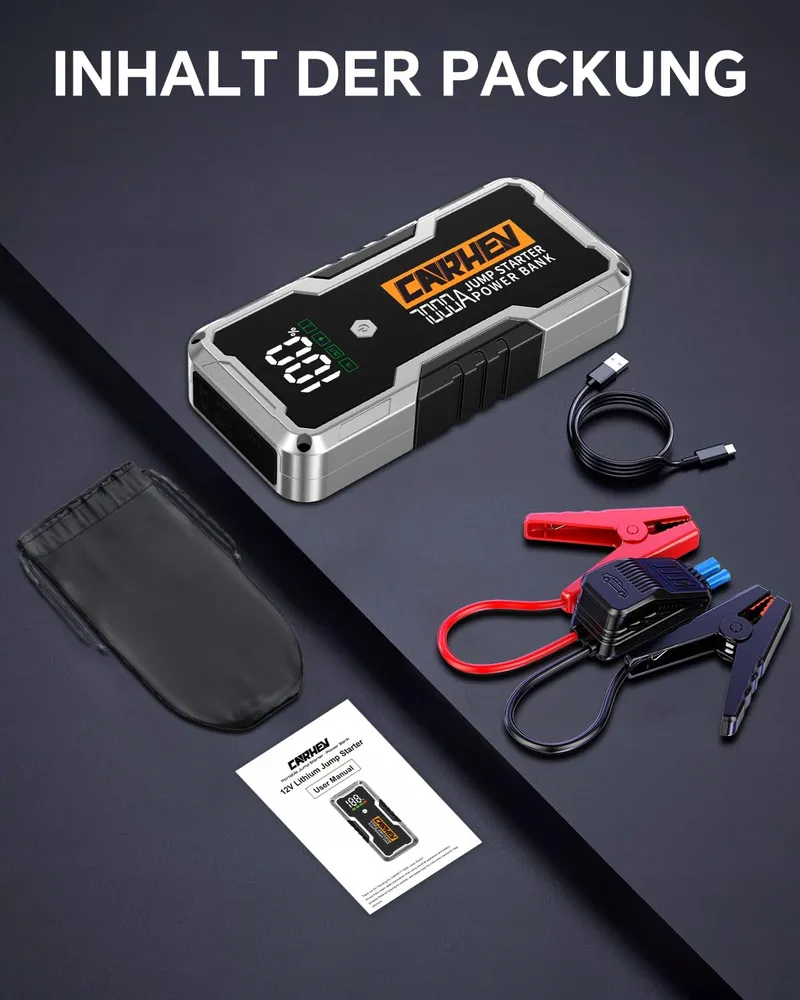 CARHEV Starthulp Powerbank 7000A 12V 10L Benzine 10L Diesel LED — foto 7