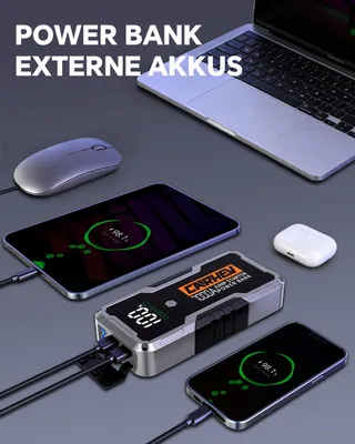 CARHEV Starthulp Powerbank 7000A 12V 10L Benzine 10L Diesel LED — miniatuur 3