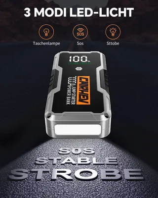 CARHEV Starthulp Powerbank 7000A 12V 10L Benzine 10L Diesel LED — miniatuur 4