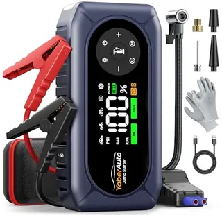 YABERAUTO AP02 Starthulp Powerbank Compressor 6000A 150PSI LED LCD