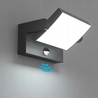 KLIGHTEN 24W LED Buitenlamp Bewegingsmelder IP65 Zwart 6000K