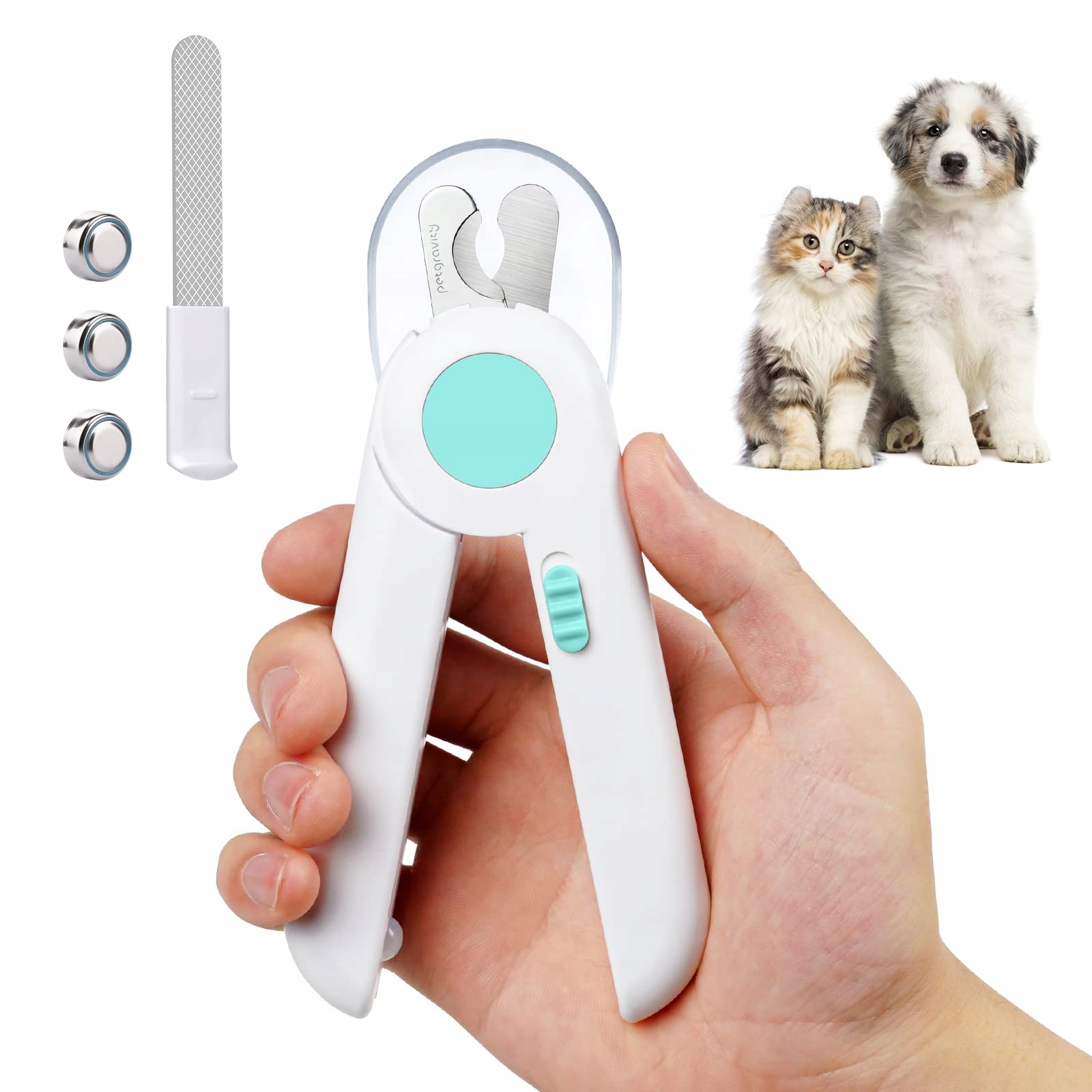 ADIWO 2-in-1 nagelschaar met LED-verlichting en slijper voor honden, katten en konijnen