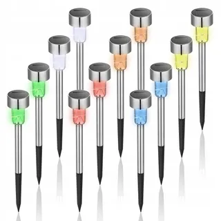 GIGALUMI LED Solarverlichting Tuin 12 Stuks Kleurrijk Waterdicht