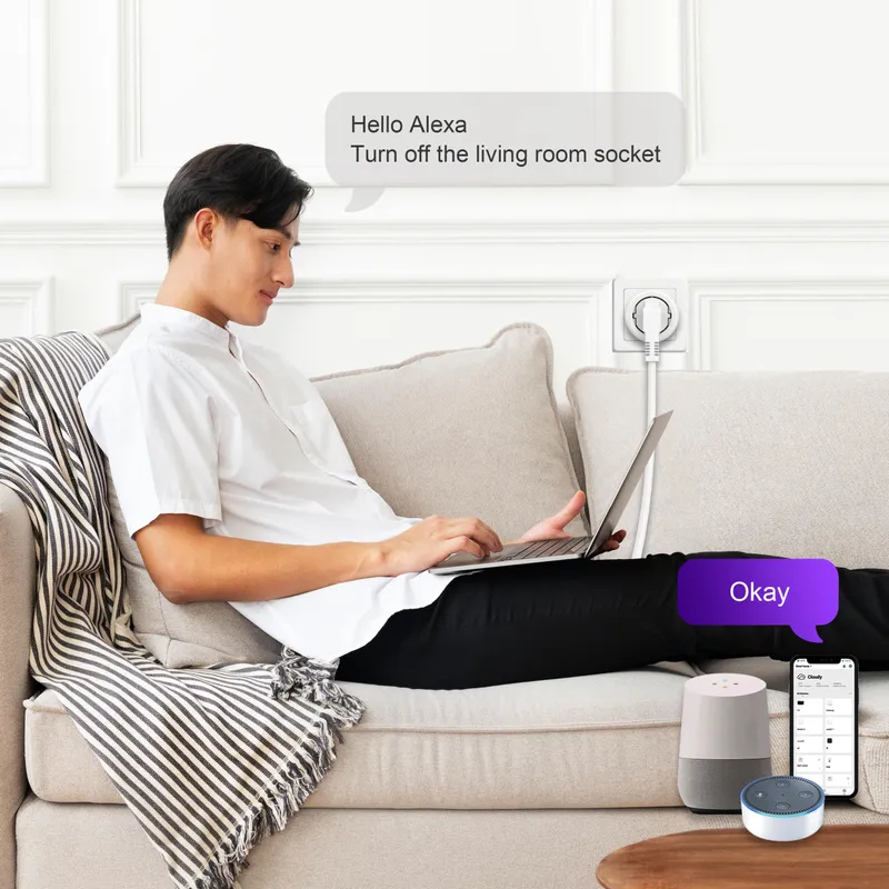 UCOMEN Slimme WiFi Stopcontacten Stroommeting Alexa 2 Stuks — foto 6