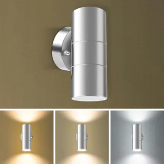 ALUSSO Buitenlamp LED Rvs IP65 3 Kleuren 2x8W GU10