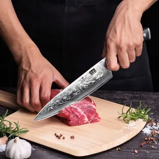 SHAN ZU Damastmes 67-Laags G10 Greep 20CM PRO Series