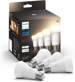 PHILIPS Hue White E27 4-Pack 800lm Warmwit Dimbaar App Alexa