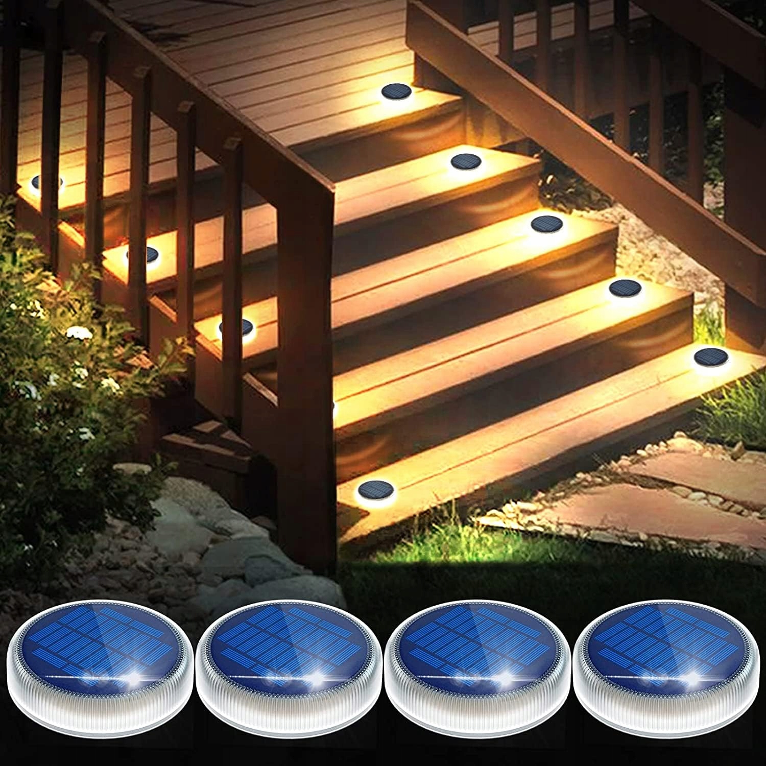 YILAIE LED Zonnelamp Tuin Terras Oprit 4 Stuks