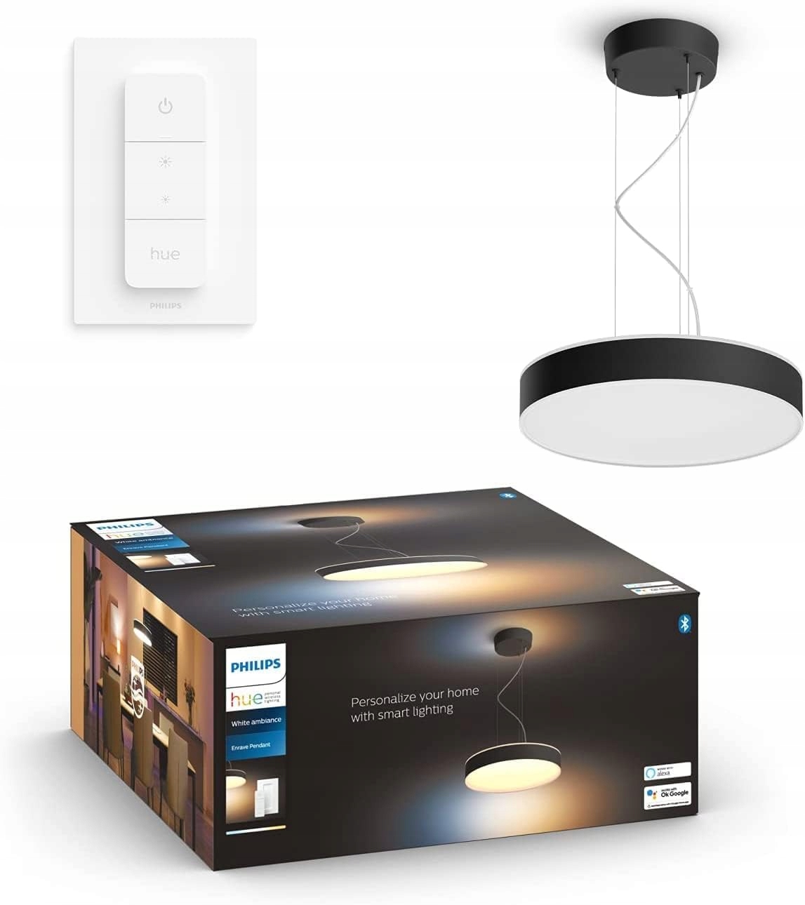 PHILIPS Hue White Ambiance Hanglamp Zwart 4500lm met Dimmer V2