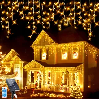 GHONLZIN LED Lichtsnoer Zonne-energie Buiten Warmwit 8M 264LED