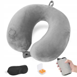 Cirold Opblaasbaar Reiskussen Ergonomisch Nek Grijs