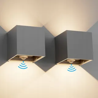 KLIGHTEN Buitenlamp 12W Met Bewegingsmelder IP65 3000K 2 stuks