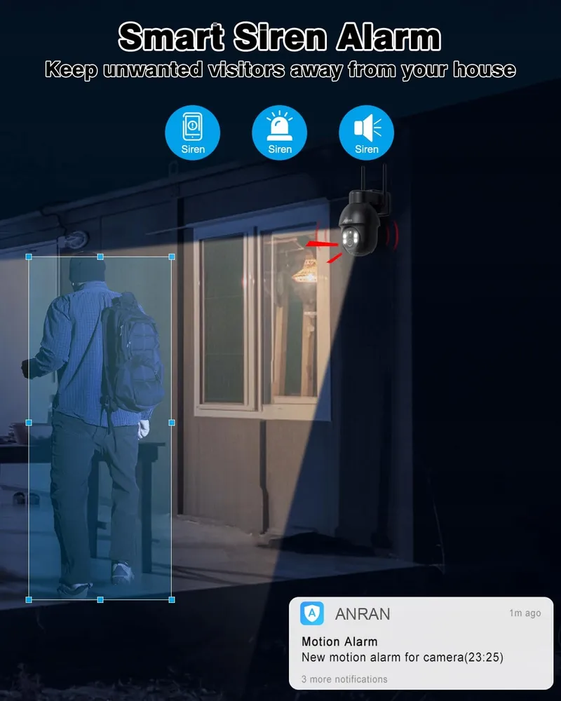 ANRAN Camera Buiten met Accu en Zonnepaneel 3K Zwart — foto 4