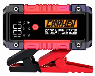 CARHEV Starthulp Powerbank 6000A 12V 10L Benzine Diesel LED Zaklamp — miniatuur 1