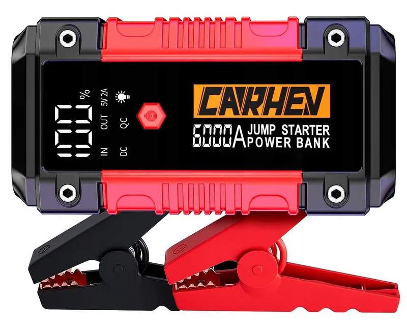 CARHEV Starthulp Powerbank 6000A 12V 10L Benzine Diesel LED Zaklamp — foto 1