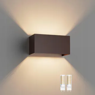 KLIGHTEN LED Wandlamp Vervangbaar G9 3000K 18W IP54 Brons