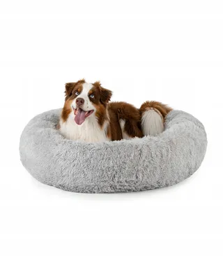 LIONTO Rond Donutbed Hond Kat 100cm Donkergrijs