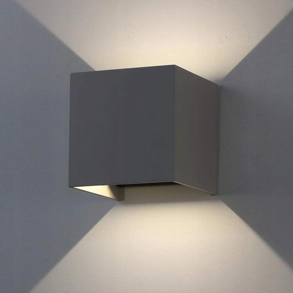 K-BRIGHT LED Wandlamp 12W Binnen En Buiten IP65 Donkergrijs