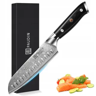 PAUDIN Santokumes 17cm Ultra Scherp Damast VG10 Ergonomisch Handvat