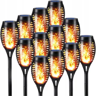 GEEMOO Solar Tuinfakkels 12 Stuks Vlameffect IP65