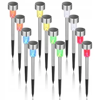 GIGALUMI LED Solarlampen Tuin 12 Stuks Waterdicht 6 Kleuren