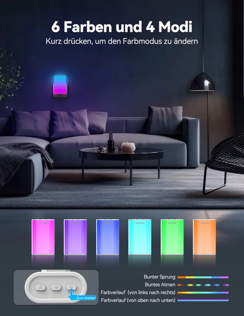 TECKNET Draadloze Deurbel RGB Waterdicht 400m 60 Melodieen — foto 2