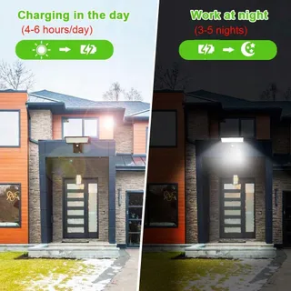 JESLED Solarlamp Buiten 90 LED Bewegingssensor Waterdicht — miniatuur 4