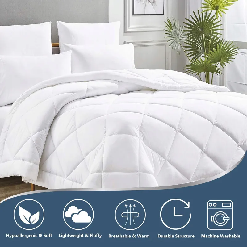 COZYLUX Dekbed 220x240cm Microvezel 300gsm 4 Seizoenen Wit — foto 3