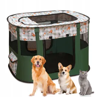 FALTBARER Opvouwbare Kooi voor Puppy's en Kittens XL Groen
