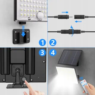 Realky Solarlampen Buiten Afstandsbediening Bewegingsmelder IP65 2 stuks — miniatuur 8