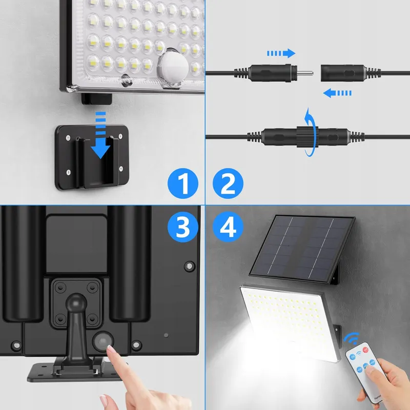 Realky Solarlampen Buiten Afstandsbediening Bewegingsmelder IP65 2 stuks — foto 8