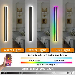 ZIHOI RGB LED Buitenwandlampen 100cm 2-Pack IP65 App Bediening — miniatuur 2