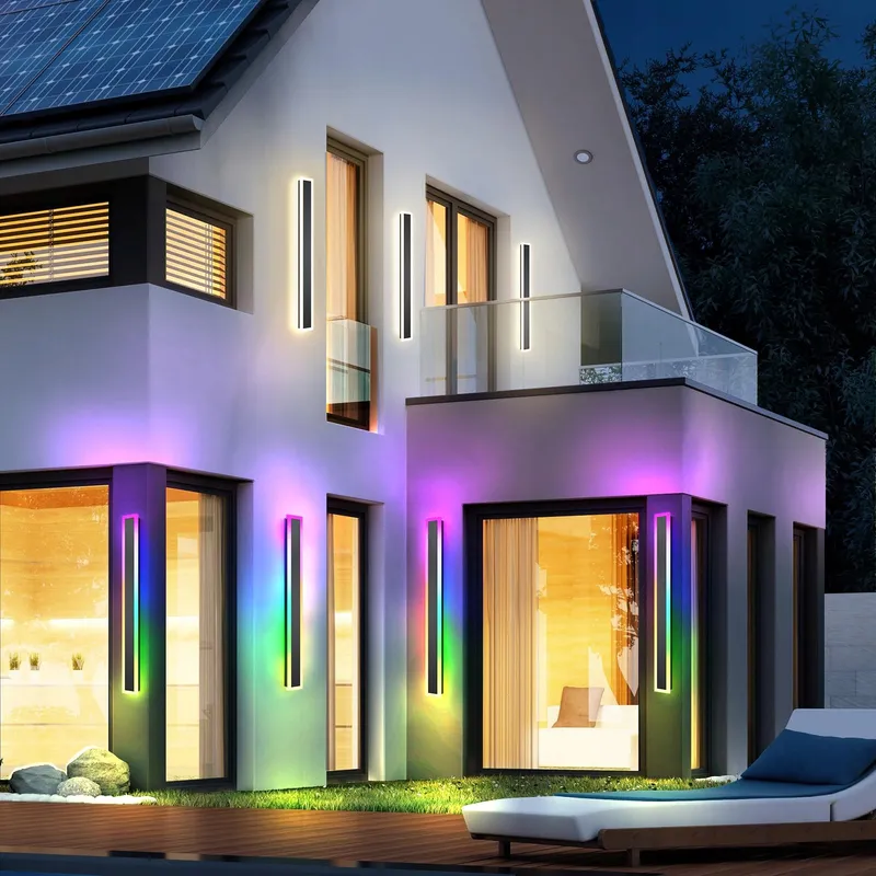 ZIHOI RGB LED Buitenwandlampen 100cm 2-Pack IP65 App Bediening — foto 7