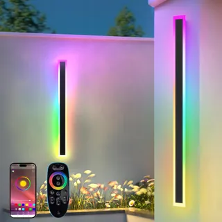 ZIHOI RGB LED Buitenwandlampen 100cm 2-Pack IP65 App Bediening — miniatuur 1