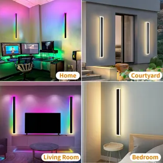 ZIHOI RGB LED Buitenwandlampen 100cm 2-Pack IP65 App Bediening — miniatuur 5