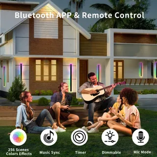 ZIHOI RGB LED Buitenwandlampen 100cm 2-Pack IP65 App Bediening — miniatuur 3