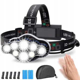 MLIAIMCE Hoofdlamp Superhelder LED 18000 Lumen 8 Modi IPX4 — miniatuur 1